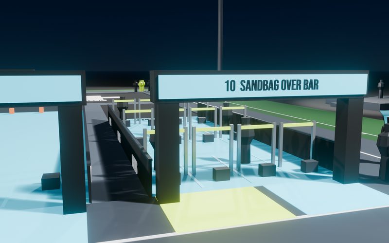 Station 10, Sandbag Over Bar