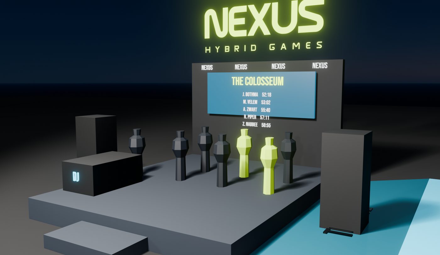 The stage and leaderboard